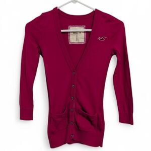 Hollister Maroon Cardigan